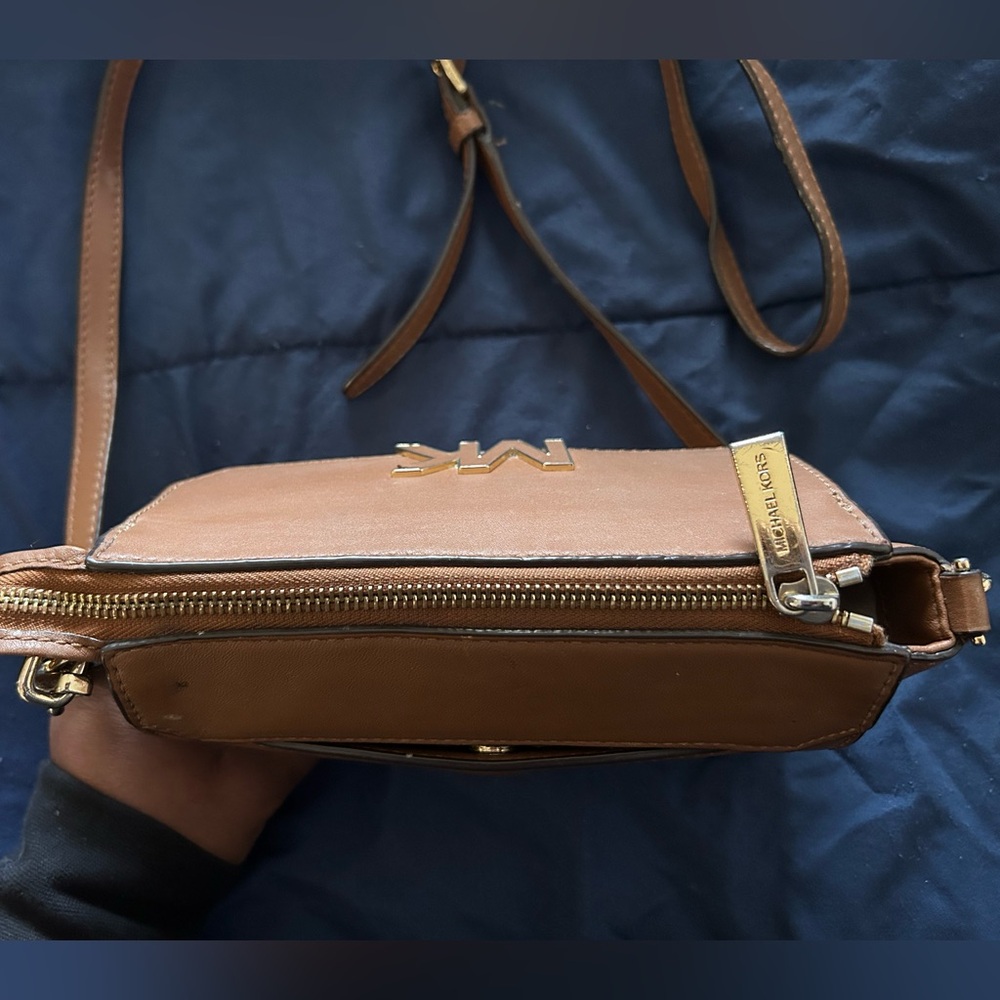 Michael Kors Brown Crossbody Bag with Gold Accents - Picture 7 of 7